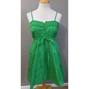 NWT Jessica Simpson | Size Medium | Kelly Green Eyelet Mini Tiered Summer Dress